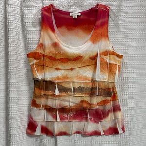 Coldwater Creek Sunset Hues Tank Top SZ XL 16 NWOT resort vacation